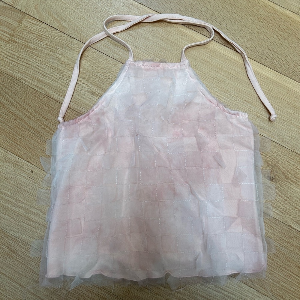 Mariella Burani vintage chiffon pink top for girls. Fits like a 6t